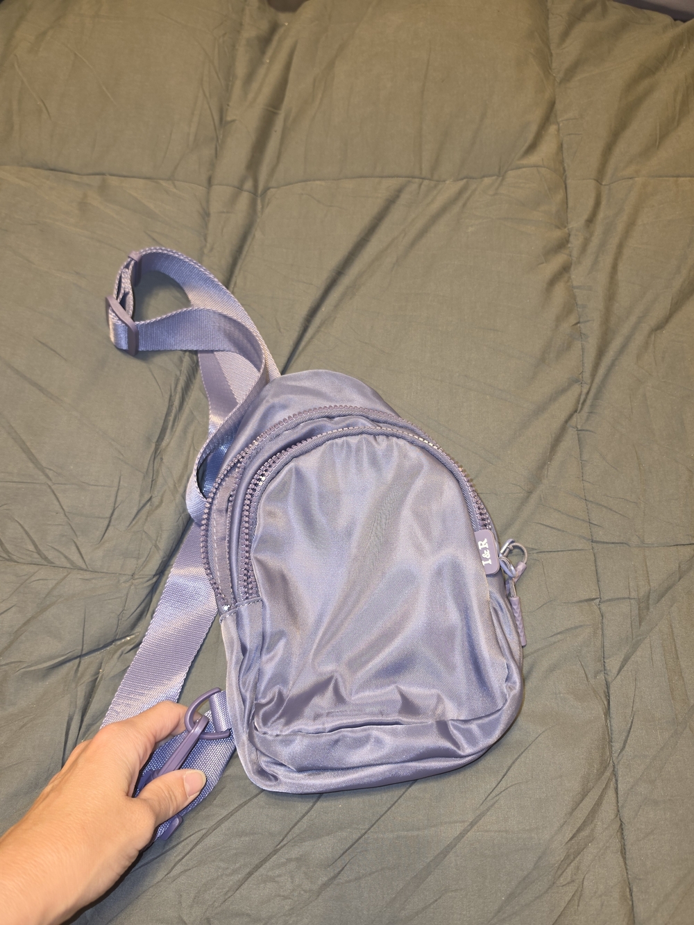 Iris And Rainbow Cloud Purple Crossbody Sling Bag